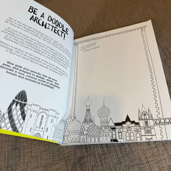 Make Buildings Kids Doodle Design Activity Book Draw & Color Kane Miller - Picture 8 of 16